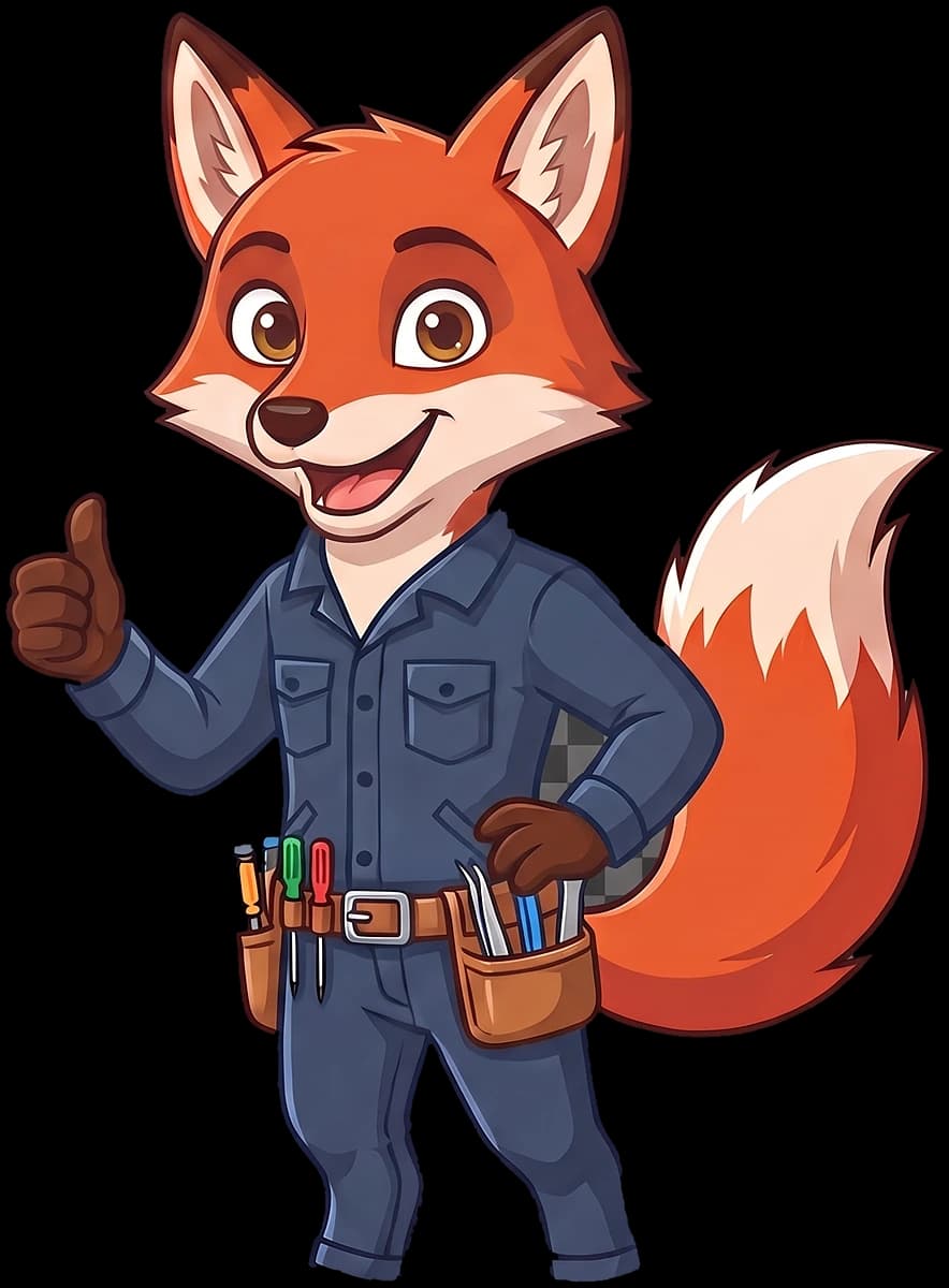 La mascotte FOXORA, pouce en l'air